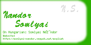 nandor somlyai business card